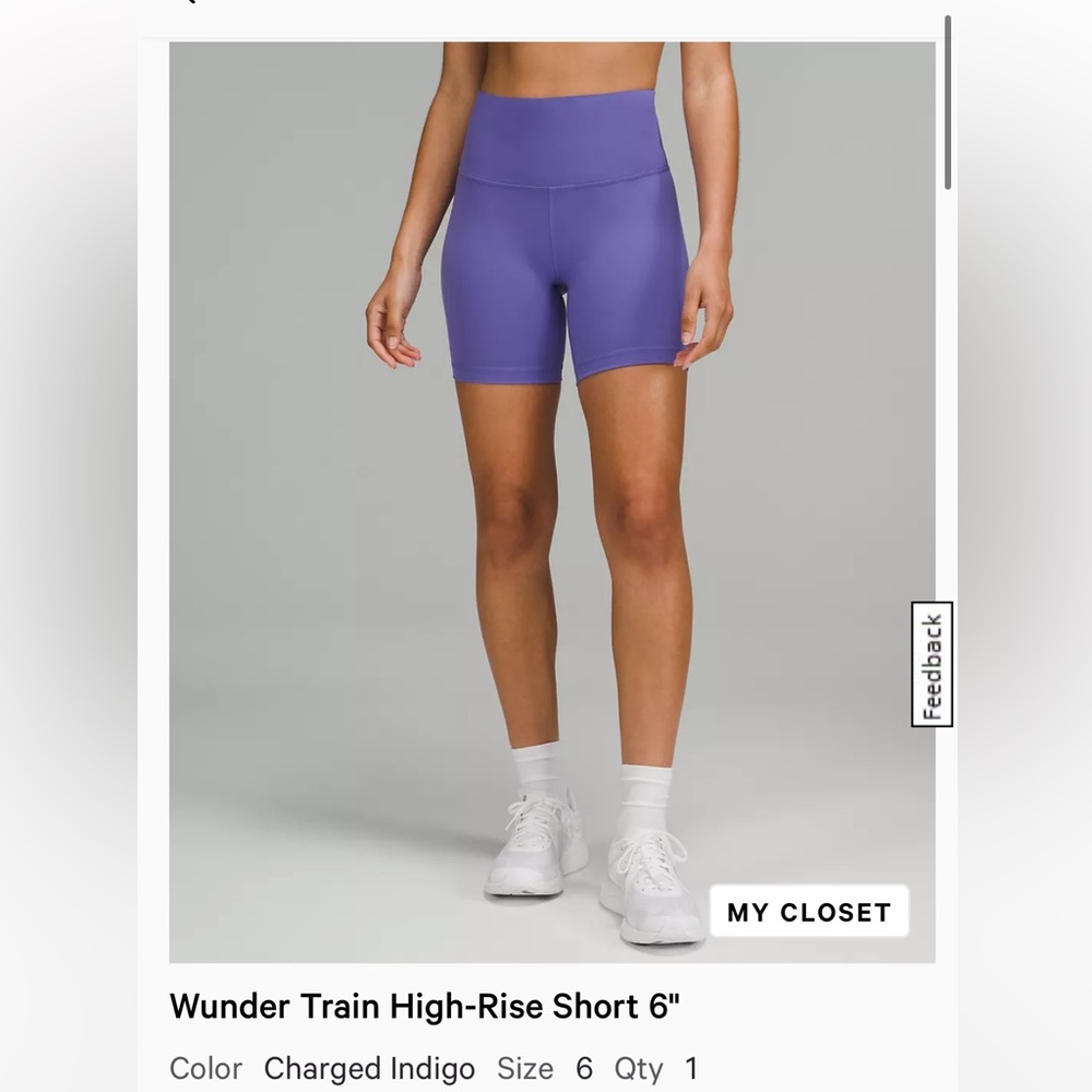 LULULEMON WUNDER TRAIN SHORT CHARED INDIGO